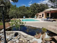 In the heart of 4600m2 of oaks, quiet: swimming pool, tennis, pétanque, private - piscine