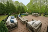 New Deck!  Private 1 Acre Family Friendly Home - Heated Pool, Home Office & Gym