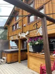 Log cabin with large deck and 6 person hot tub