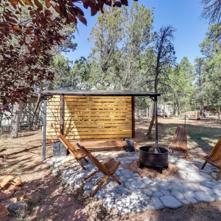 Decks + Fire Pit: Rustic-Modern Overgaard Cabin!