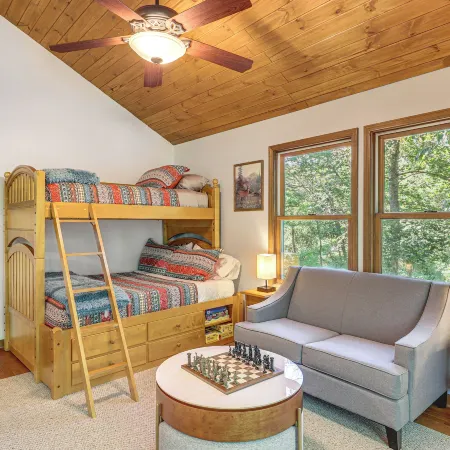 Riverfront Lake Lure Lodge w/ Fire Pit & Hot Tub!