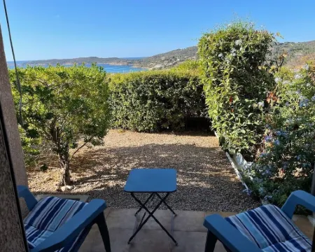 Sea view. Luxury residence in a flower-filled park. 3-star rating Hotels in Cargese