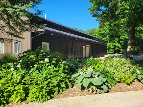 Nestled around 18 acres. Close to trails and a lake.