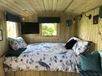 The Peacock Shepherds Hut at Hafoty Boeth Hotels in Gwyddelwern