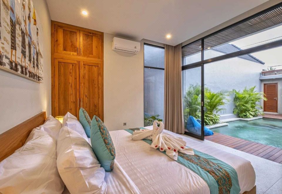 라비나 우붓 빌라의 주방 및 거실 사진