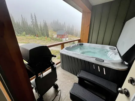 Family sized cozy ski-in/ski-out retreat w/ hot tub and stunning mountain views