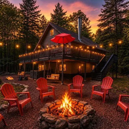 Chalet Lake Harmony Hot Tub Fireplace Pool Table Private Beach Walkable to Lake