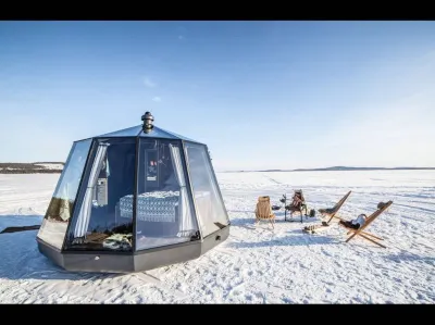 Peace & Quiet Hotel Floating Glass Room for 2 Guests Experience Northern Lights