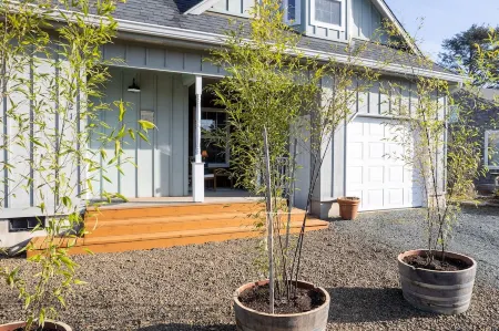 Relax and unwind in a tranquil space one block from the beach