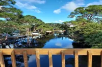 Beautiful Waterfront Hideaway Gem on Bessy Creek w/ Swim Spa, Tiki Bar Boat Lift