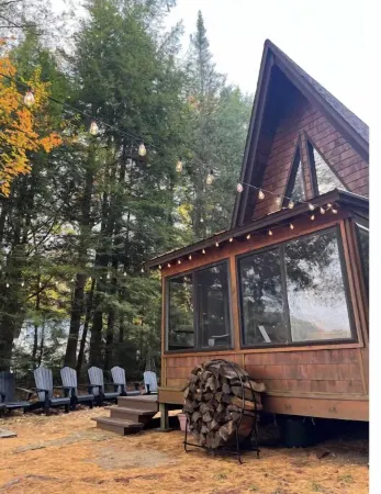 Lakefront A-Frame Cabin located in the Adirondacks