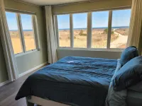 A beautiful beachfront property stunning  views of the beach, and Atlantic City.