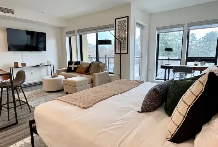 LUXE DOWNTOWN w/ VIEW • in-unit W/D • Work from Home • King Bed • Gigabit WiFi