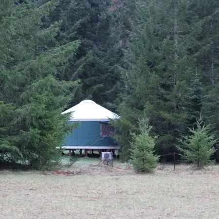 Pacific Yurt at the Foothills of Mount Rainier with New Hot Tub-Fire Pit-Wifi