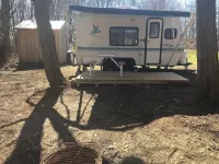 Small camper in the country