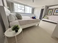 Beach front, best location, ocean and city views + parking!