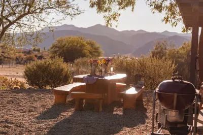 Secluded 10 Acre Desert Ranch with Hot Tub, Cowboy Pool, EV Charger & BBQ Hotels near Crazy Horse Ranch