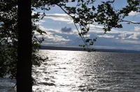 Hubbard Lake Sunset Hideaway, large lakefront property.