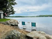 Lakeside home on one acre with private beach 90 minutes from the Twin Cities