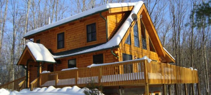 The Blackbear 4 bed log cabin with loft and cathedral ceilings サマーズのホテル