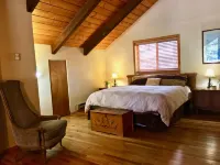 Log Cabin in tall pines, backs to forest, great hiking, star-gazing, biking!