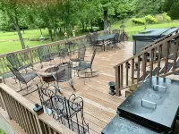 First Monday Trade Days, Spa, Fire Pit, Grill on a 600 SF Covered Party Deck.