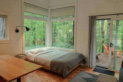 Exquisite Comfort with Outdoor Fire Seating - Stunning Modern Cabin