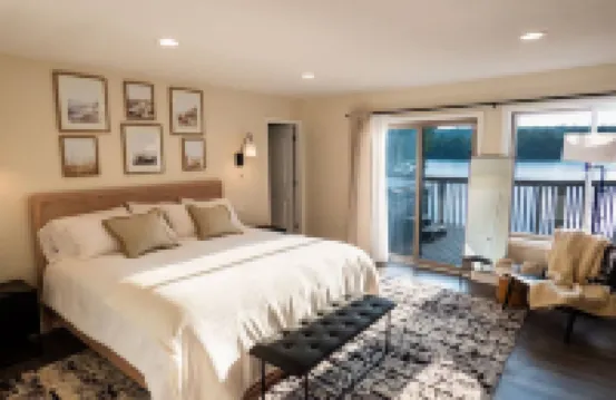 Lakefront Retreat with Hot Tub and Dock Access - Stunning Modern Oasis