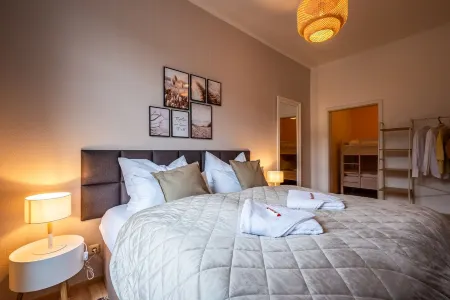 Maremar Apartments Familienidyll Boxspringbett Küche Waschen Parkplatz