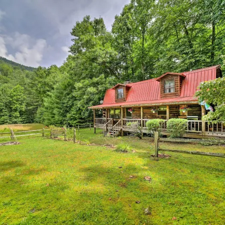 Scenic Creekside Cabin w/ Wraparound Porch!