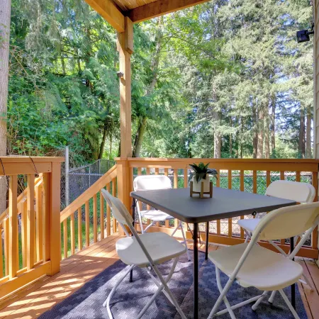 Deck w/ Forest View! Modern PNW Getaway By Boeing