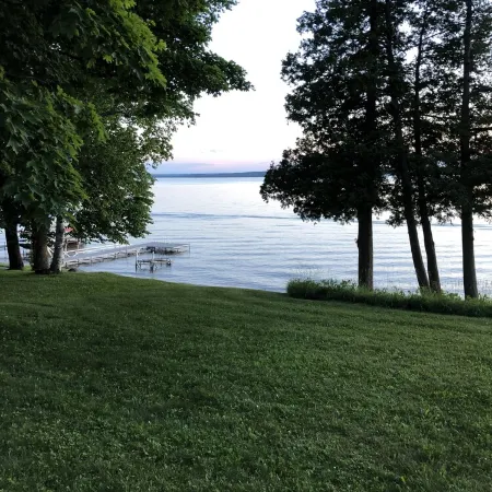 Hubbard Lake Sunset Hideaway, large lakefront property.