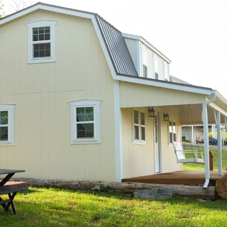 On farm cottage with mountain views.