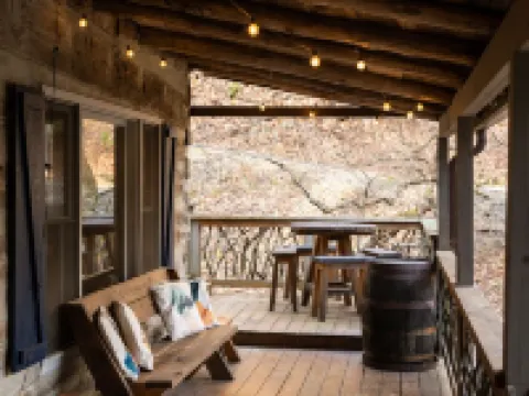 Blue Ridge Cabin with Modern Farmhouse Decor on Private Stream Hotels in Watauga