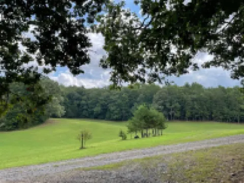 Beautiful & peaceful cabin w deck, garden, firepit & walking trails.