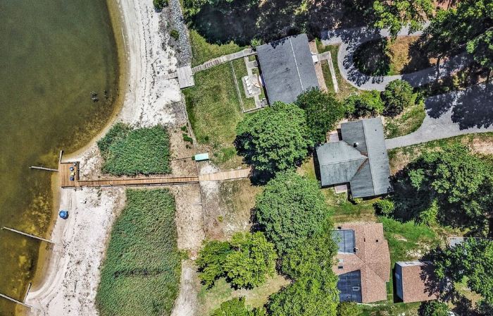 Quaint waterfront home with private beach