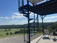 Cozy Shipping Container Home with River View near Eureka Springs