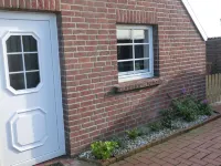 North Sea coast, sandy beach, terrace, small half of the house New!