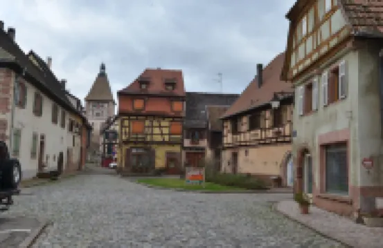 Half-timbered house of the 17th Century in the center of Bergheim, in the heart of the