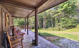 Rustic Cabin with Patio and Pond on Blue Ridge Parkway
