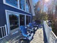 Lakefront w/ large deck, screened porch, dock, private lakefront. Pet friendly!