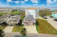 Steps to Beach Balcony Ocean View Golf Cart Zone Casa Rosada by AvantStay Hotels near Port Aransas Fishermans Wharf
