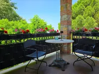 Suite with private bathroom and views of Tuscan hills