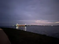 Sunny balcony with sea view directly on the beach