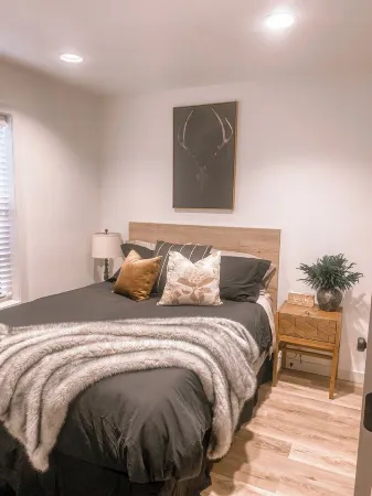 Luxury chalet in the woods with speakeasy, hot tub and arcade/ video games