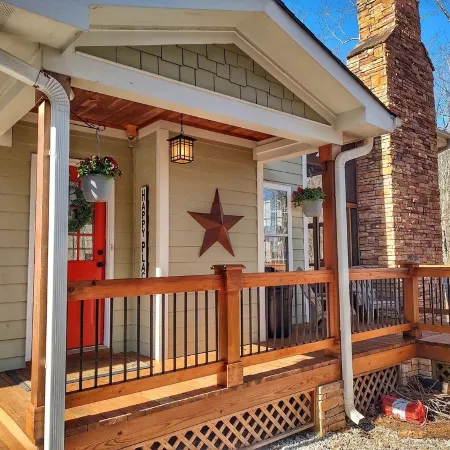 Breathtaking porch just steps from the water.
