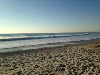 Blue longere by the sea