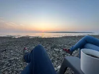 Bois Blanc Island Lighthouse Home. Iconic Sunset Views of the Mackinac Bridge!