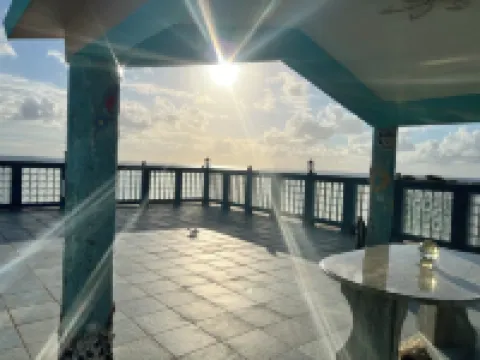 The ambiance is majestic, steps from coral reef beach!