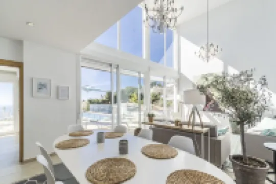 Modern villa with heated swimming pool and breathtaking view